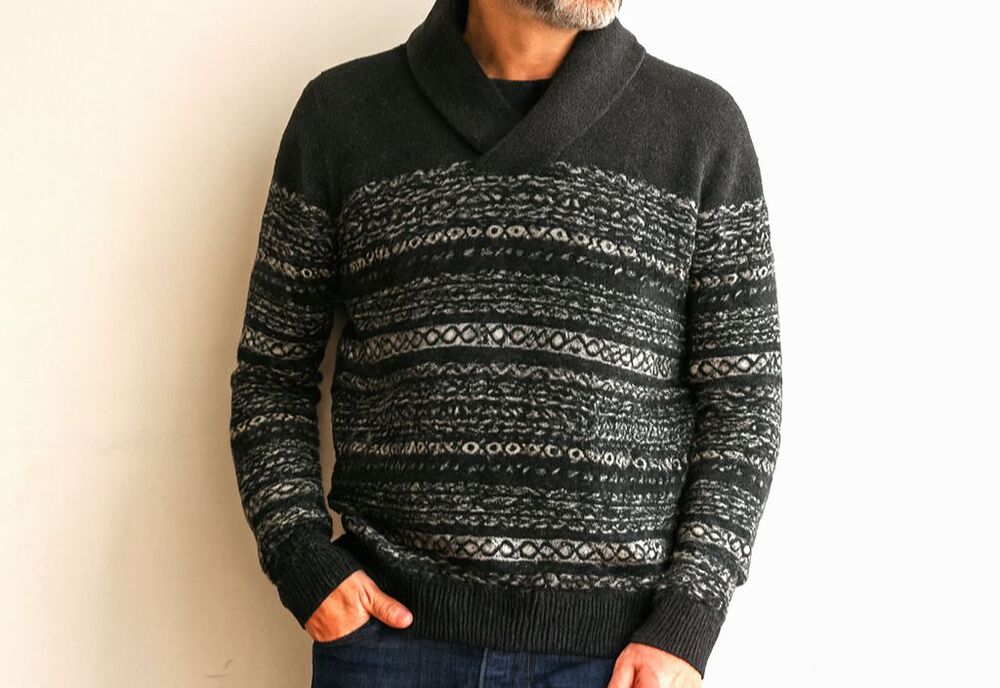 Banana Republic Sweater Mens Merino Italian Wool Blend Fair Isle L